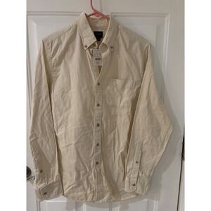 J Crew Corduroy Button Down Shirt Cream Size Small Long Sleeve Casual Mens